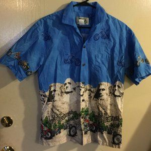 Motorcycle Mount Rushmore Presidents Camp Shirt